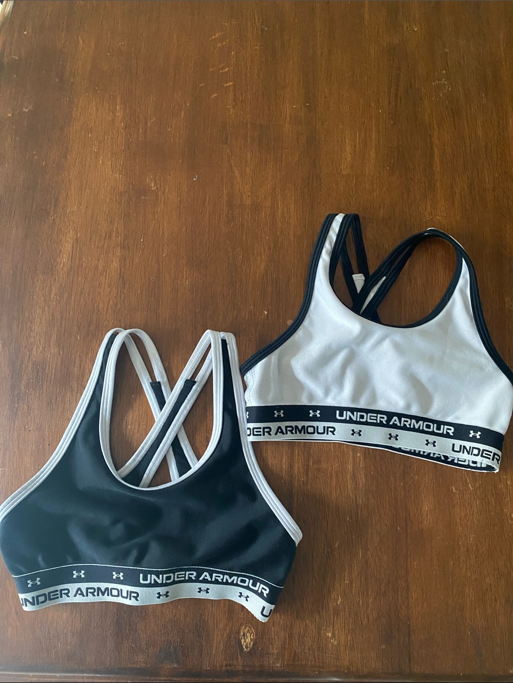 Girls Under Armour Black & White Cross-Back Sports Bra Duo
